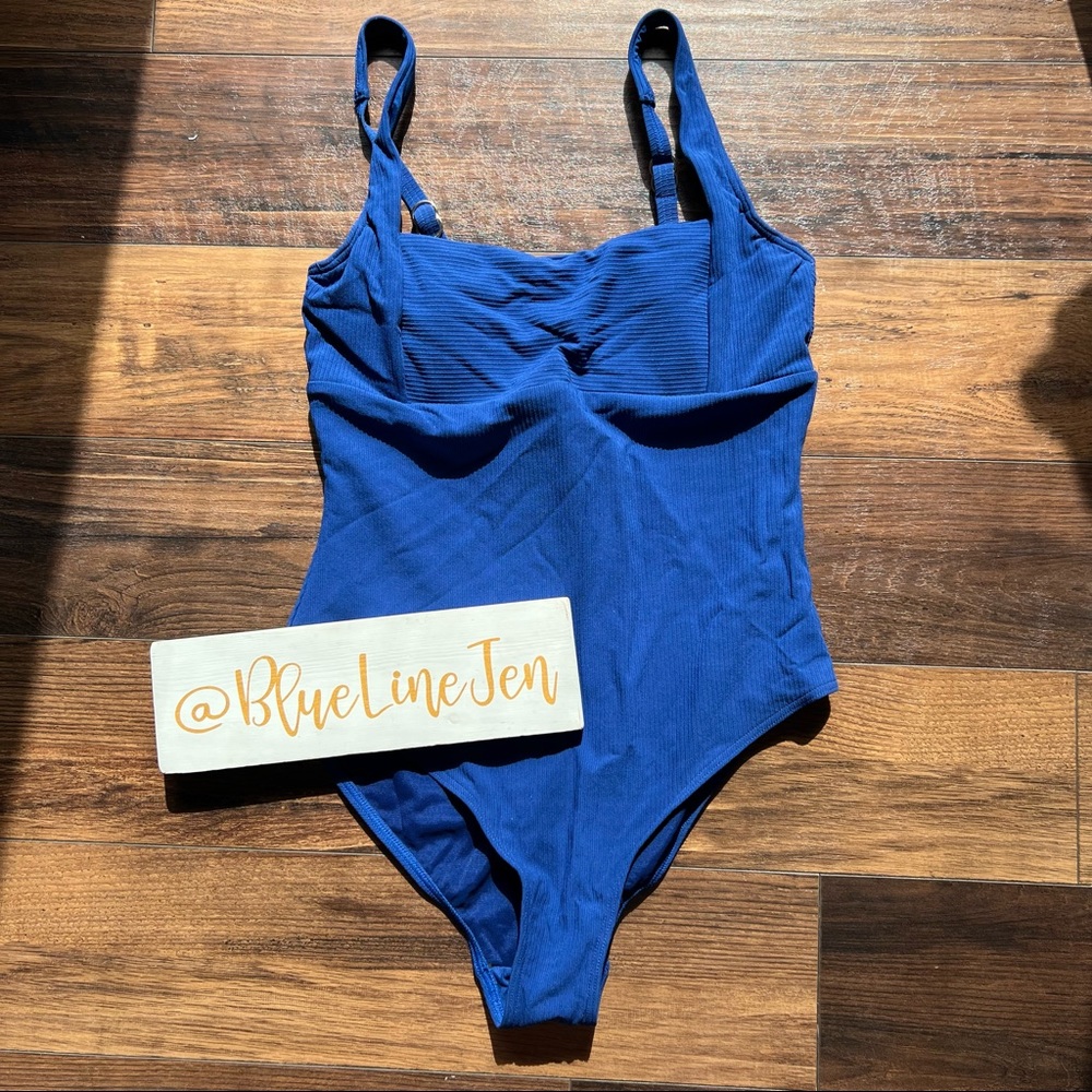Sea Level Riviera Ribbed Navy One Piece NWOT - Picture 3 of 8